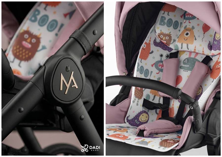 Regulowane oparcie i wygodne siedzisko w spacerówce Natoni Joy New Coral Blush – idealne do drzemki i siedzenia